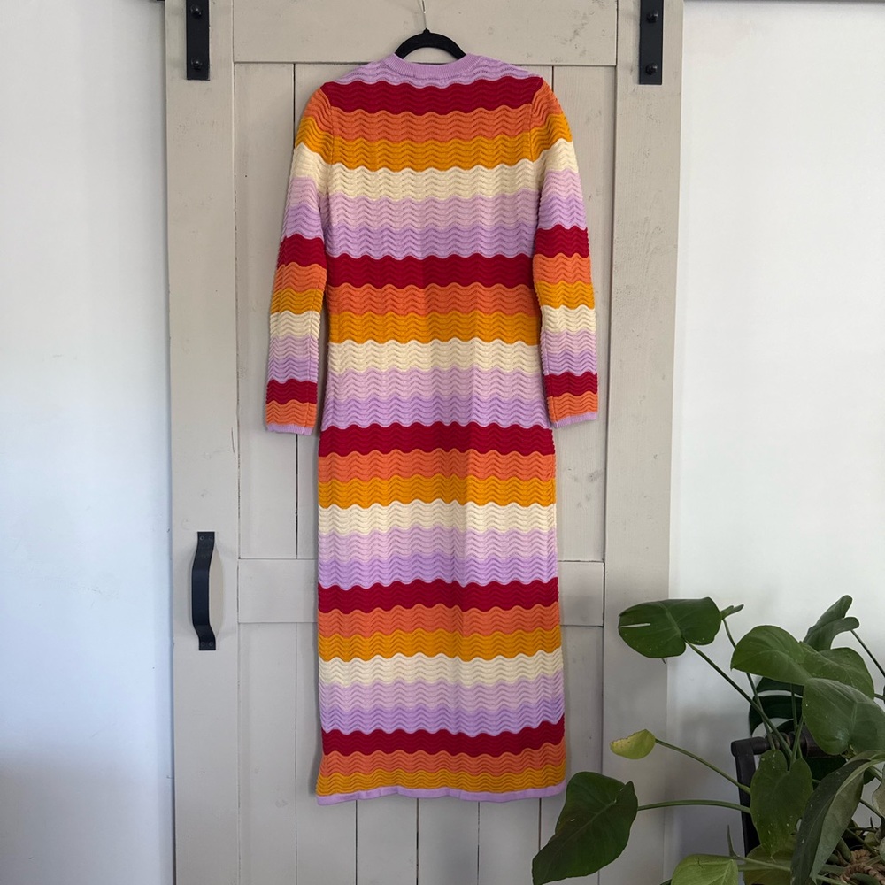 Striped Wave Knit Midi Dress in Multicolor - Picture 4 of 5